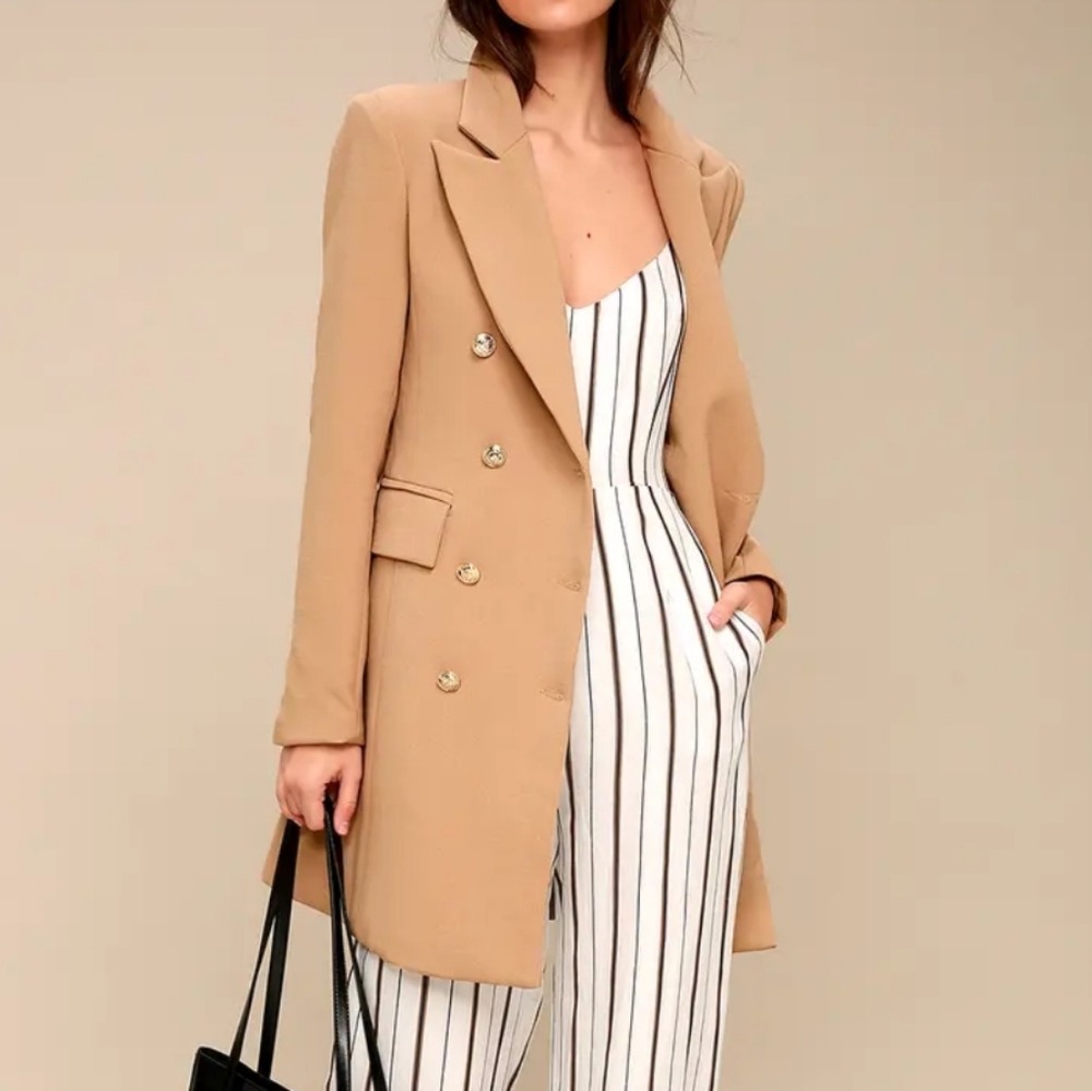 Captain's Tan Double-Breasted Coat